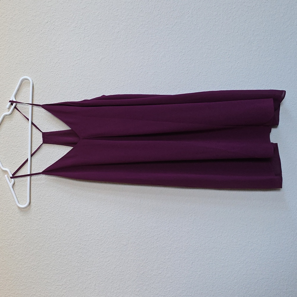 Alice + Olivia Fierra Racerback Silk Mini Slip Dress Burgundy Purple, Size S/P - Picture 2 of 9